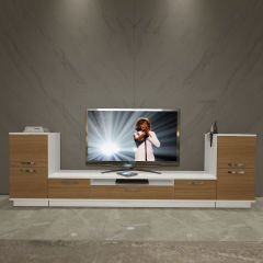 Decoraktiv Trendstyle On2 Slm Tv Ünitesi Tv Sehpası Beyaz - Ceviz