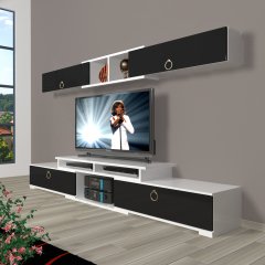 Decoraktiv Flex 5130 Mdf Gold Tv Ünitesi Tv Sehpası Beyaz - Siyah