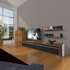 Decoraktiv Eko On Mdf Std Tv Ünitesi Tv Sehpası Ceviz - Siyah