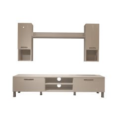Decoraktiv Eko 5DA Mdf Dvd Krom Ayaklı Tv Ünitesi Tv Sehpası Parlak Beyaz