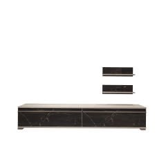 Decoraktiv Eko 4 Mdf Std Tv Ünitesi Tv Sehpası Beyaz - Siyah Mermer