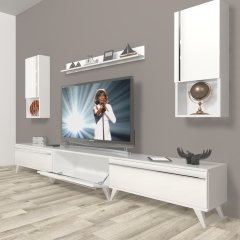 Decoraktiv Eko 270ta Mdf Retro Tv Ünitesi Tv Sehpası Parlak Beyaz