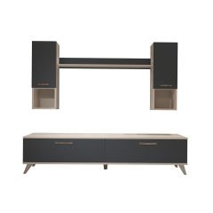 Decoraktiv Eko 5DA Mdf Std Retro Tv Ünitesi Tv Sehpası Beyaz - Antrasit