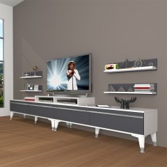 Decoraktiv Ekoflex 360R Mdf Silver Tv Ünitesi Tv Sehpası Beyaz - Antrasit