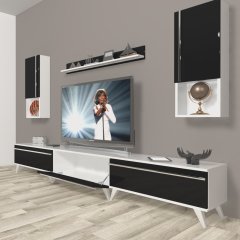 Decoraktiv Eko 270ta Mdf Retro Tv Ünitesi Tv Sehpası Beyaz - Siyah