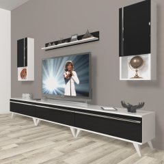 Decoraktiv Eko 270ta Mdf Retro Tv Ünitesi Tv Sehpası Beyaz - Siyah