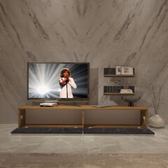 Decoraktiv Eko 4 Mdf Std Tv Ünitesi Tv Sehpası Pera - Siyah Mermer