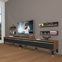 Decoraktiv Ekoflex 360R Mdf Silver Tv Ünitesi Tv Sehpası Ceviz - Siyah