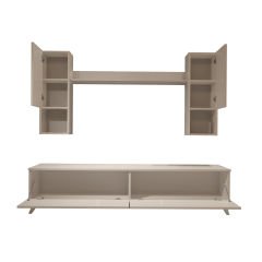 Decoraktiv Eko 5DA Mdf Std Retro Tv Ünitesi Tv Sehpası Parlak Beyaz