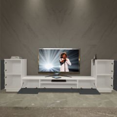 Decoraktiv Trendstyle On2s Mdf Tv Ünitesi Tv Sehpası Beyaz - Antrasit