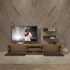 Decoraktiv Eko 4 Mdf Dvd Tv Ünitesi Tv Sehpası Pera - Siyah Mermer