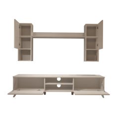 Decoraktiv Eko 5DA Mdf Dvd Retro Tv Ünitesi Tv Sehpası Parlak Beyaz