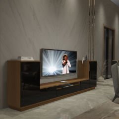 Decoraktiv Trendstyle On2s Mdf Tv Ünitesi Tv Sehpası Ceviz - Siyah