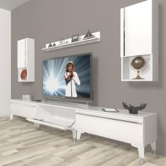 Decoraktiv Eko 270ta Mdf Silver Tv Ünitesi Tv Sehpası Parlak Beyaz