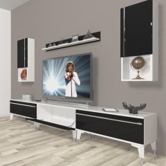 Decoraktiv Eko 270ta Mdf Silver Tv Ünitesi Tv Sehpası Beyaz - Siyah