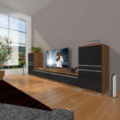 Decoraktiv Eko On2 Mdf Std Tv Ünitesi Tv Sehpası Ceviz - Siyah