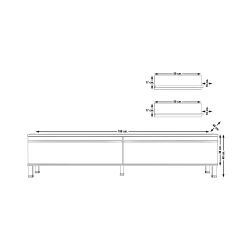 Decoraktiv Eko 4 Mdf Std Krom Ayaklı Tv Ünitesi Tv Sehpası Beyaz - Siyah Mermer