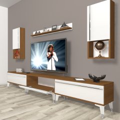 Decoraktiv Eko 270ta Mdf Silver Tv Ünitesi Tv Sehpası Ceviz - Beyaz