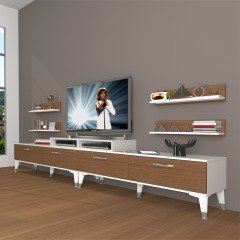 Decoraktiv Ekoflex 360R Slm Silver Tv Ünitesi Tv Sehpası Beyaz - Ceviz