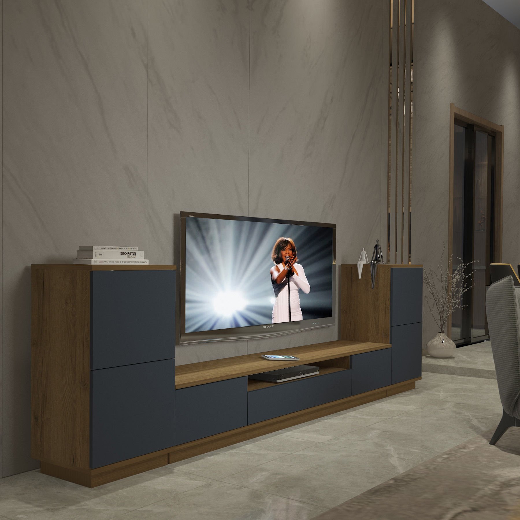 Decoraktiv Trendstyle On2s Mdf Tv Ünitesi Tv Sehpası Pera - Antrasit