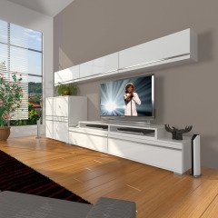 Decoraktiv Ekoflex 8 Mdf Tv Ünitesi Tv Sehpası Parlak Beyaz