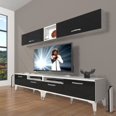 Decoraktiv Eko 5200 Mdf Silver Tv Ünitesi Tv Sehpası Beyaz - Siyah