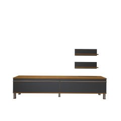 Decoraktiv Eko 4 Mdf Std Krom Ayaklı Tv Ünitesi Tv Sehpası Pera - Antrasit