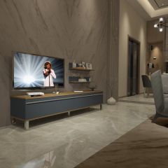 Decoraktiv Eko 4 Mdf Std Krom Ayaklı Tv Ünitesi Tv Sehpası Pera - Antrasit