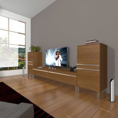 Decoraktiv Eko On2 Mdf Std Krom Ayaklı Tv Ünitesi Tv Sehpası Ceviz