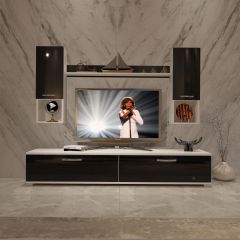 Decoraktiv Eko 5DA Slm Std Tv Ünitesi Tv Sehpası Beyaz - Siyah