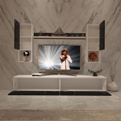 Decoraktiv Eko 5DA Slm Std Tv Ünitesi Tv Sehpası Beyaz - Siyah