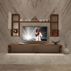 Decoraktiv Eko 5DA Slm Std Tv Ünitesi Tv Sehpası Ceviz - Beyaz