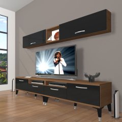 Decoraktiv Eko 5200 Mdf Silver Tv Ünitesi Tv Sehpası Ceviz - Siyah