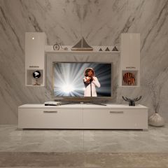 Decoraktiv Eko 5DA Slm Std Tv Ünitesi Tv Sehpası Parlak Beyaz