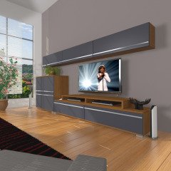 Decoraktiv Ekoflex 8 Mdf Tv Ünitesi Tv Sehpası Ceviz - Antrasit