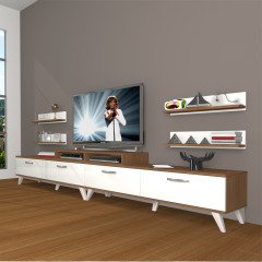 Decoraktiv Ekoflex 360R Slm Retro Tv Ünitesi Tv Sehpası Ceviz - Beyaz