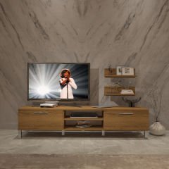 Decoraktiv Eko 4 Mdf Dvd Krom Ayaklı Tv Ünitesi Tv Sehpası Pera