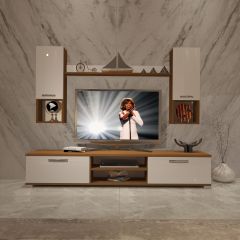 Decoraktiv Eko 5DA Slm Dvd Tv Ünitesi Tv Sehpası Ceviz - Beyaz
