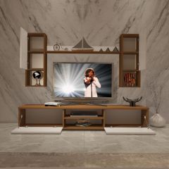 Decoraktiv Eko 5DA Slm Dvd Tv Ünitesi Tv Sehpası Ceviz - Beyaz