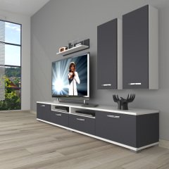 Decoraktiv Eko 5200D Mdf Tv Ünitesi Tv Sehpası Beyaz - Antrasit