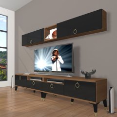 Decoraktiv Eko 5200 Mdf Gold Tv Ünitesi Tv Sehpası Ceviz - Siyah