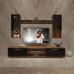 Decoraktiv Eko 5DA Slm Dvd Tv Ünitesi Tv Sehpası Ceviz - Siyah