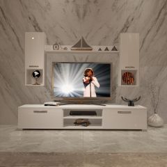 Decoraktiv Eko 5DA Slm Dvd Tv Ünitesi Tv Sehpası Parlak Beyaz