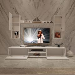 Decoraktiv Eko 5DA Slm Dvd Tv Ünitesi Tv Sehpası Parlak Beyaz