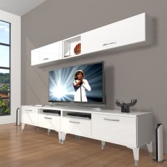 Decoraktiv Eko 5200 Slm Silver Tv Ünitesi Tv Sehpası Parlak Beyaz