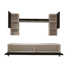 Decoraktiv Eko 5DA Slm Std Krom Ayaklı Tv Ünitesi Tv Sehpası Beyaz - Siyah