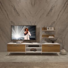 Decoraktiv Eko 4 Mdf Dvd Retro Tv Ünitesi Tv Sehpası Beyaz - Pera