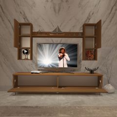 Decoraktiv Eko 5DA Slm Std Krom Ayaklı Tv Ünitesi Tv Sehpası Ceviz
