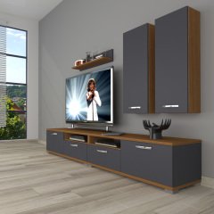 Decoraktiv Eko 5200D Mdf Tv Ünitesi Tv Sehpası Ceviz - Antrasit
