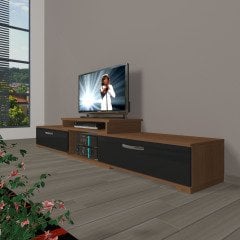 Decoraktiv Flex 4 Slm Tv Ünitesi Tv Sehpası Ceviz - Siyah